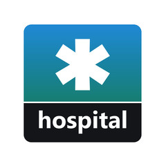 Hospital sign with label for print and digital content