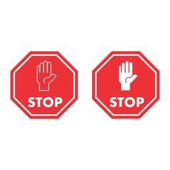 Stop hand icon