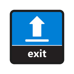 Exit sign with label for print and digital content