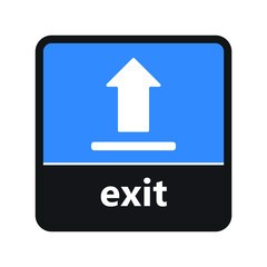 Exit sign with label for print and digital content