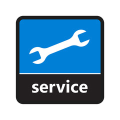 Service allen wrench sign with label for print and digital content