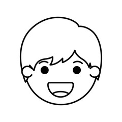 Obraz premium cartoon happy man head kawaii character