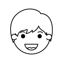 Obraz na płótnie Canvas cartoon happy man head kawaii character