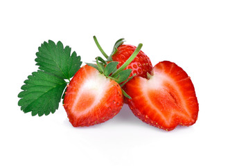 Strawberry on white background.