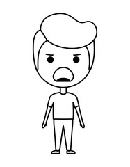 cartoon sad man kawaii character