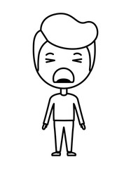 cartoon man angry kawaii character