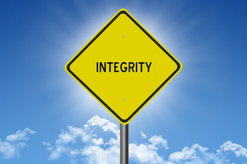 Integrity highway sign honesty concept