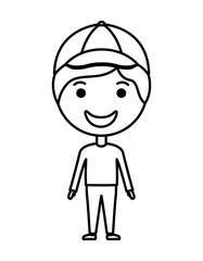 cartoon happy man kawaii character