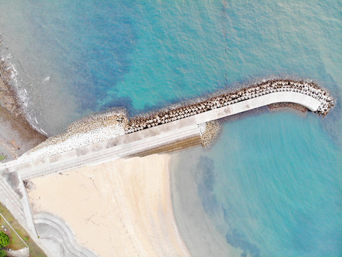View over the Breakwater and Tetra Pods, At Ooita, Japan