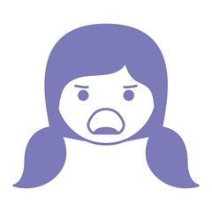cartoon woman angry head kawaii character