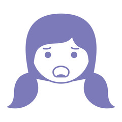 cartoon woman angry head kawaii character