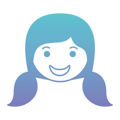 cartoon woman happy head kawaii character