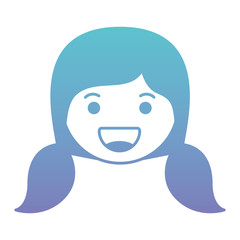 cartoon woman happy head kawaii character