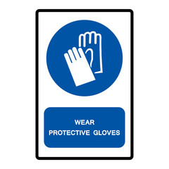 Wear Protective Gloves Symbol Sign, Vector Illustration, Isolated On White Background Label. EPS10