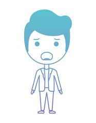 cartoon sad man kawaii character