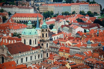 Fototapeta na wymiar Prague skyline rooftop view
