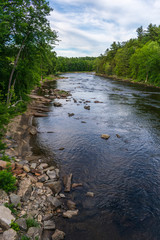 A view of the Ausable River flowing toward Lake Champlain