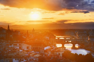 Florence skyline sunset