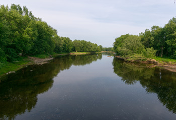 Fototapeta na wymiar The Ausable River making its way to Lake Champlain