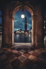 Deurstickers Piazza San Marco hal nachtzicht © rabbit75_fot