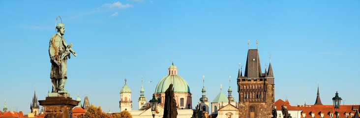 Prague skyline rooftop view panorama