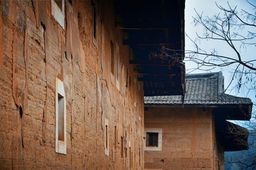 Fujian Tulou building window closeup