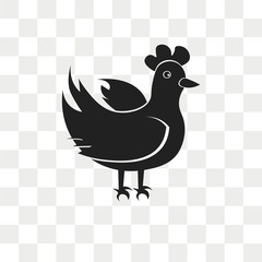 Fototapeta premium Chicken vector icon isolated on transparent background, Chicken logo design
