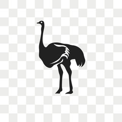 Ostrich vector icon isolated on transparent background, Ostrich logo design