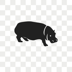 Hippopotamus vector icon isolated on transparent background, Hippopotamus logo design
