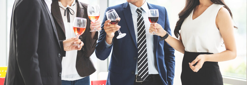 Business People Celebration Toast with red wine