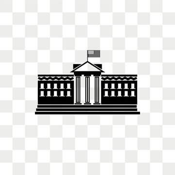 White house vector icon isolated on transparent background, White house logo design