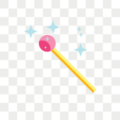 Magic wand vector icon isolated on transparent background, Magic wand logo design
