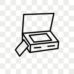 Scanner with Cover vector icon isolated on transparent background, Scanner with Cover logo design