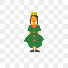 Princess vector icon isolated on transparent background, Princess logo design