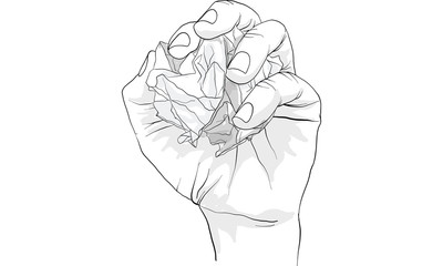 hand tearing and crooking paper, vector