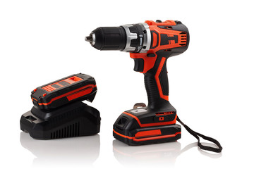 battery, charger and cordless drill screwdriver