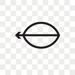 Left arrow vector icon isolated on transparent background, Left arrow logo design