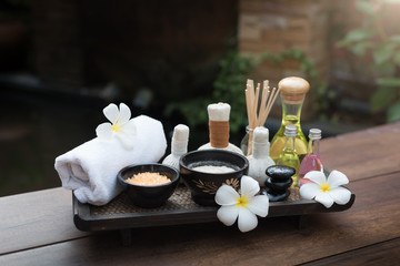 Thai spa massage compress balls and salt spa objects