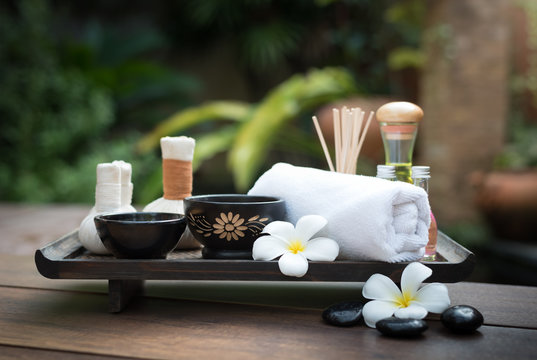 Thai spa massage compress balls and salt spa objects © Aunging