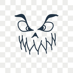 Obraz premium Pumpkin Face vector icon isolated on transparent background, Pumpkin Face logo design