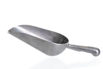 Metal Ice scoop isolated on white