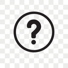 Question mark Button vector icon isolated on transparent background, Question mark Button logo design