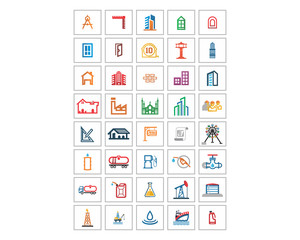 variation mixed oil refinery stationery tool image vector icon logo symbol set