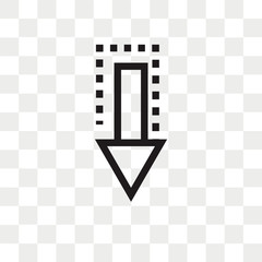Down arrow vector icon isolated on transparent background, Down arrow logo design