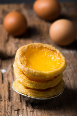 Egg Tart and custard cream sweet dessert
