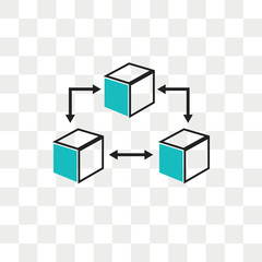 Fototapeta na wymiar Database Interconnected vector icon isolated on transparent background, Database Interconnected logo design