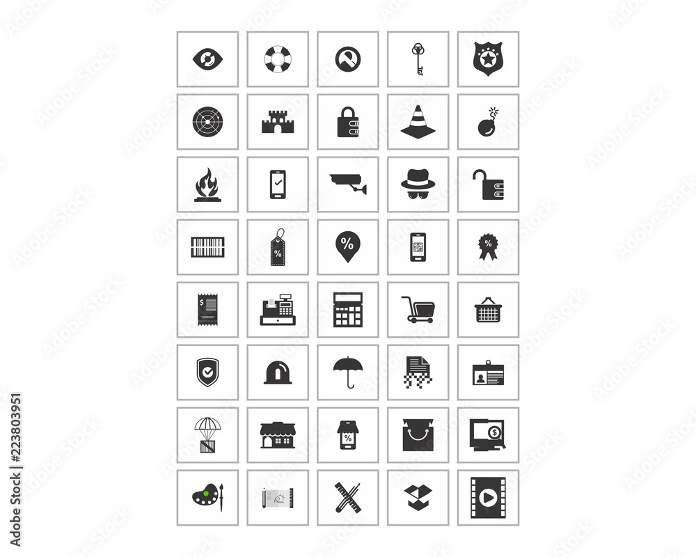 Canvas Prints variation mixed minimalist design image vector icon logo symbol set
