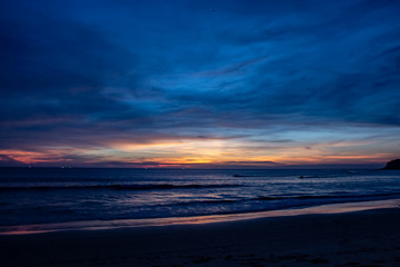Fototapeta na wymiar After the Sun Sets Behind the Horizon at Karon Beach.