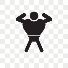 Muscular man showing his muscles vector icon isolated on transparent background, Muscular man showing his muscles logo design