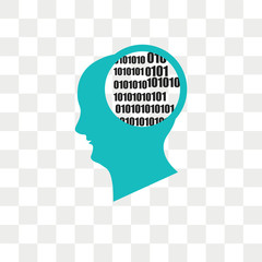 Binary Mind vector icon isolated on transparent background, Binary Mind logo design